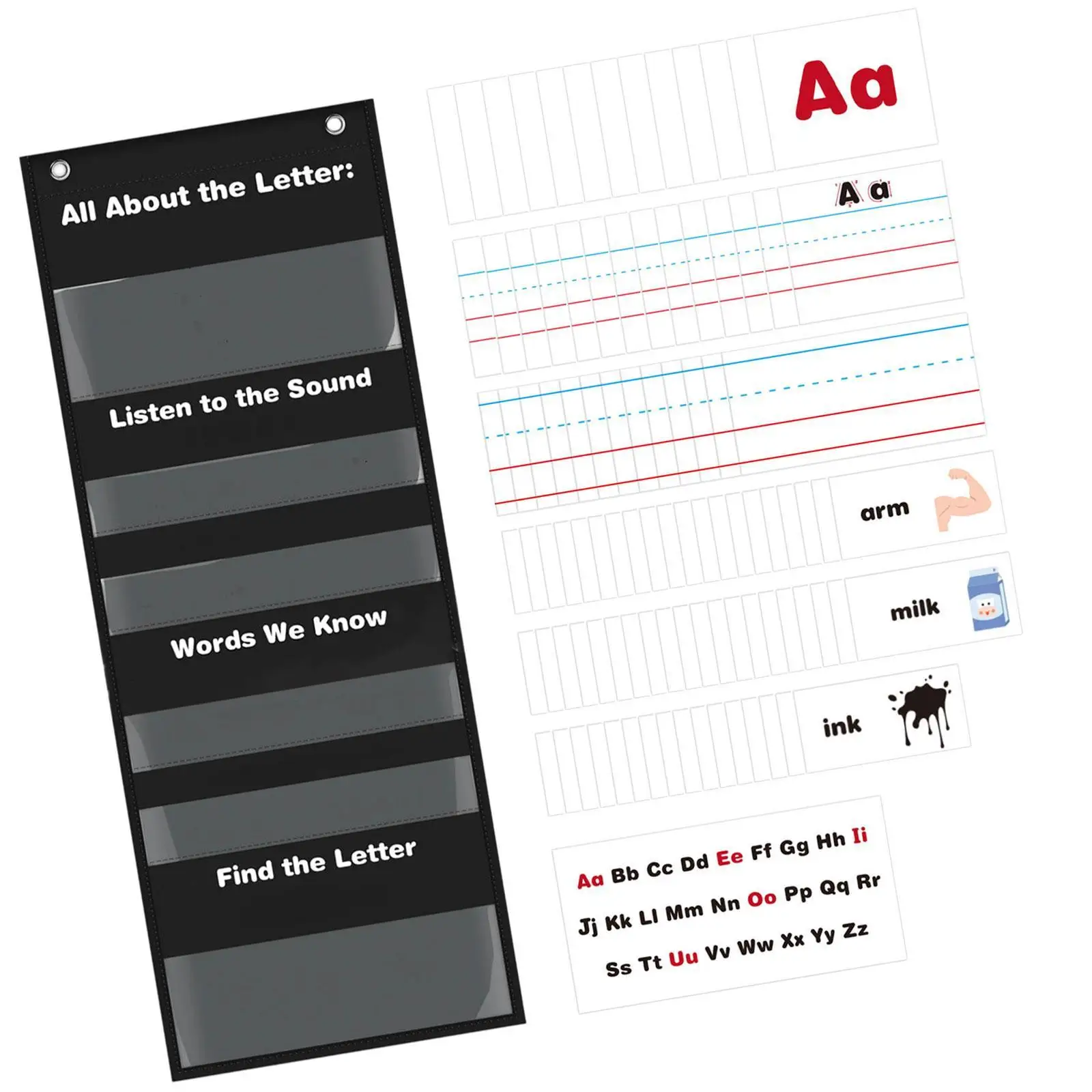 All about Letters Pocket Chart Learning Activities Alphabet Tracing Learning