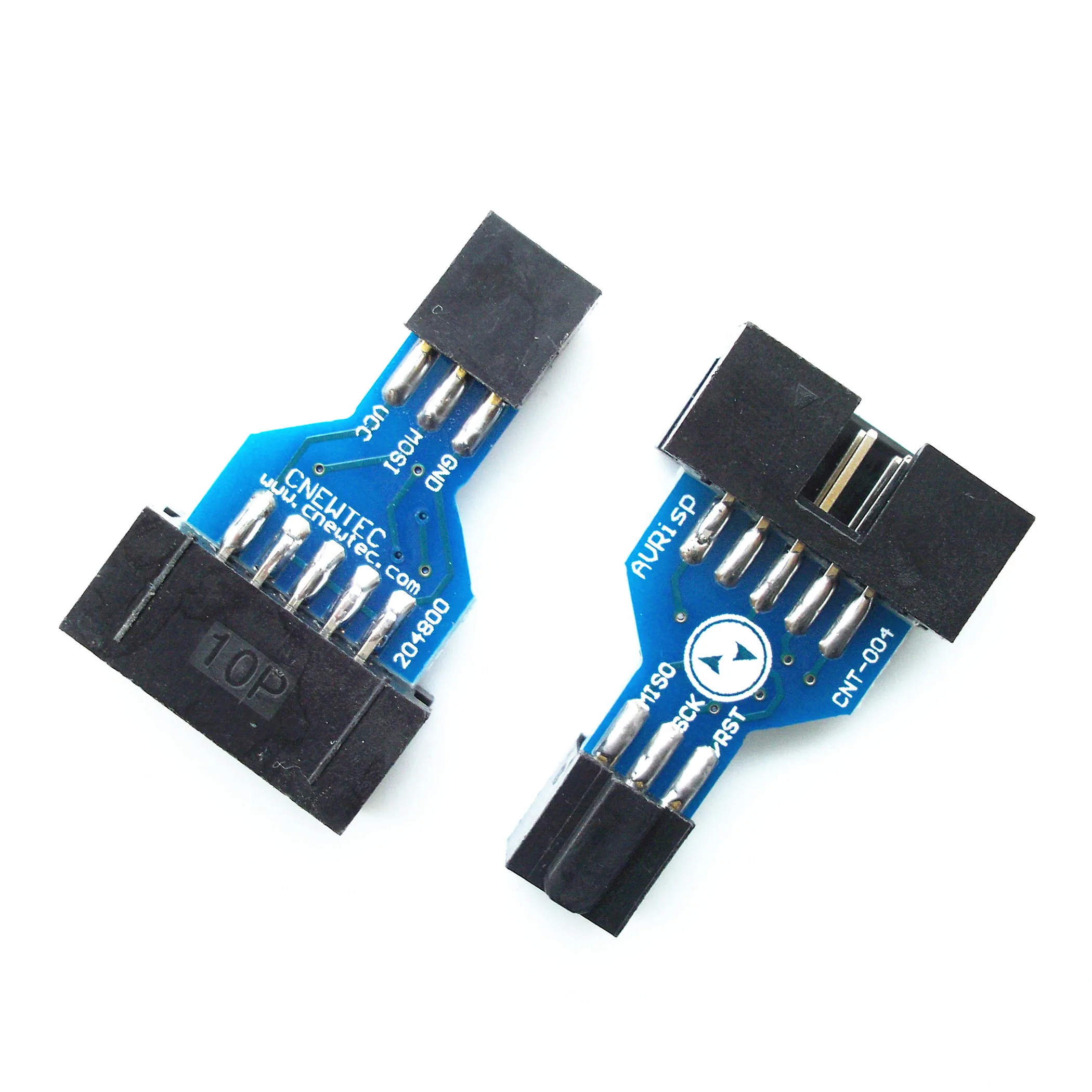 10Pin to 6Pin Standard converter block Adapter Board used for AVRISP MKII USBASP STK500 a collection of three versions Blue