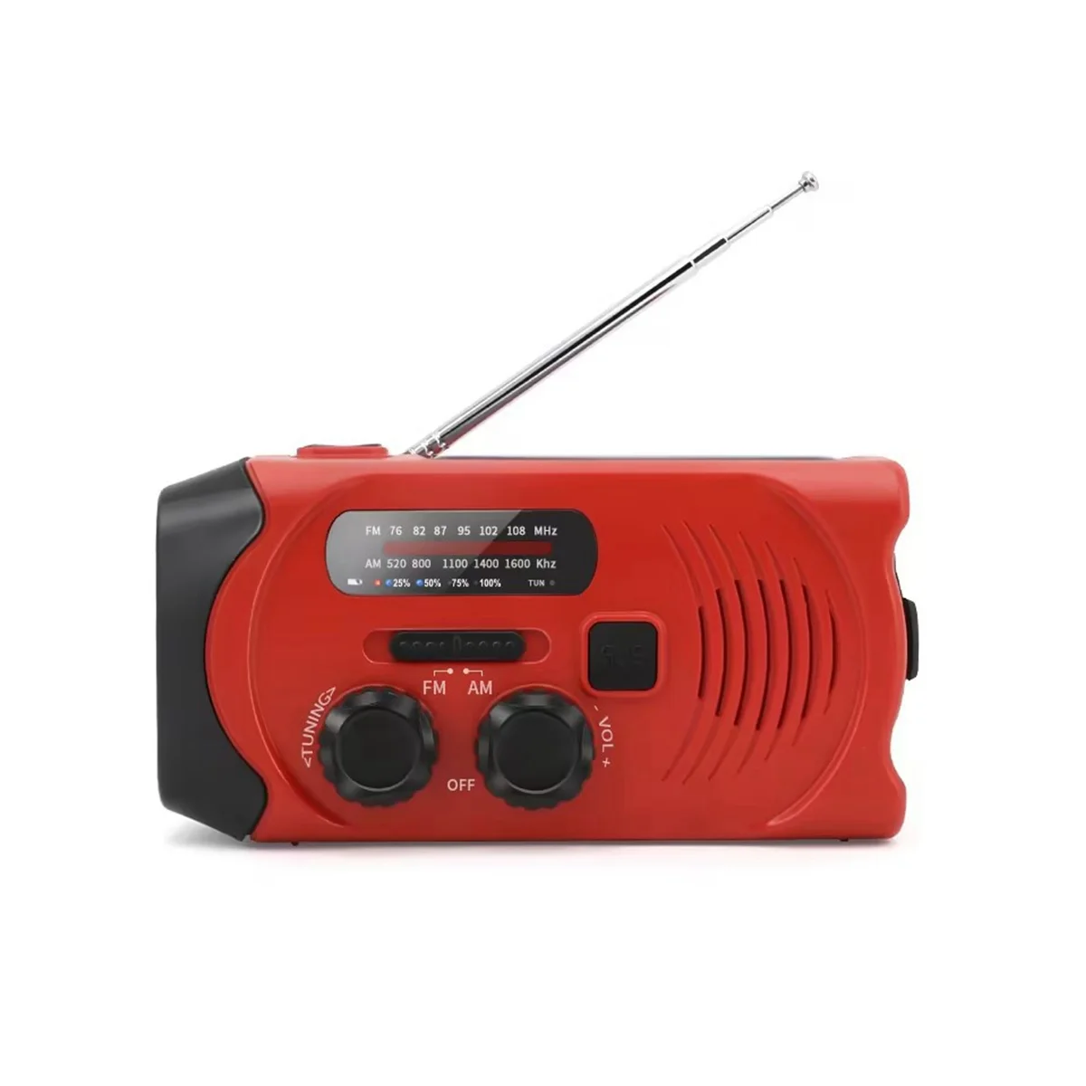 

Hand Crank Solar Radio Emergency Radio with LED Light Portable Weather Radio for Emergency Disaster Prevention Outdoor-B