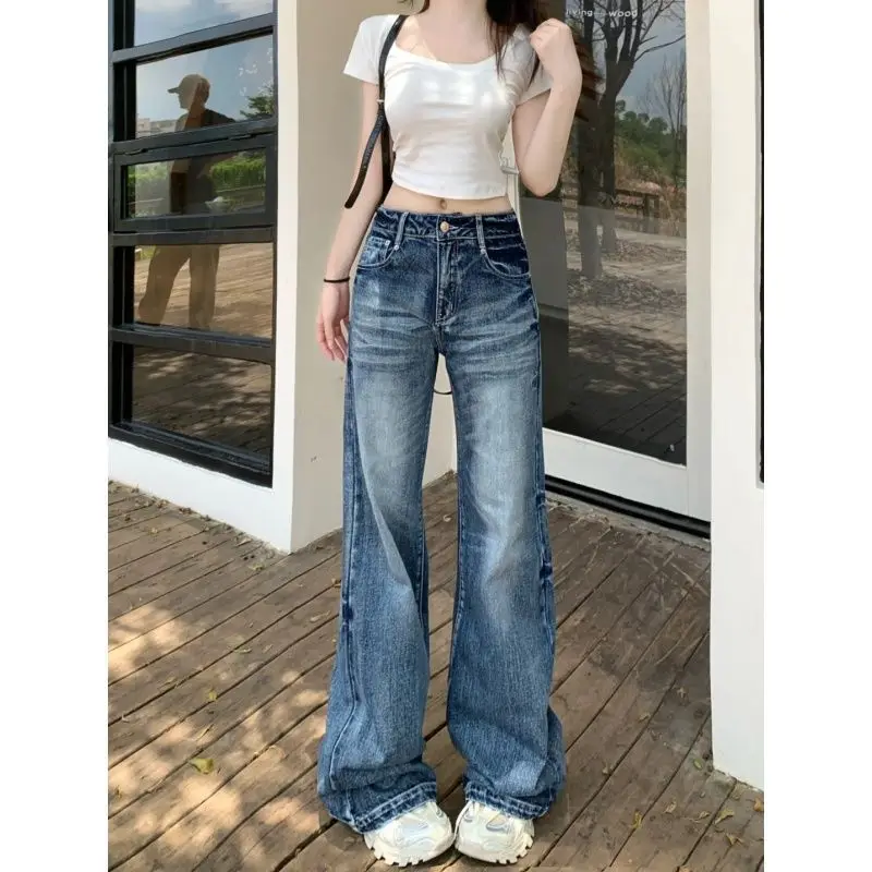 

Loose-fitting wide-leg pants, slimming and versatile, new American style2024Slimming women's jeans with a drapey, floor-length d