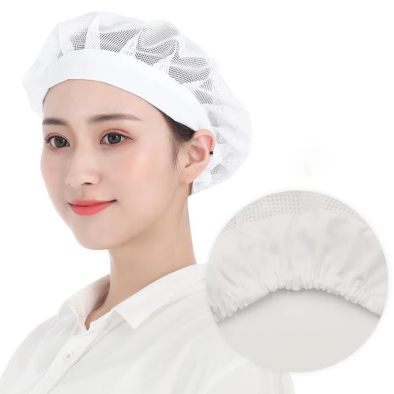 2pcs Food Service Mesh Cap Catering Elastic Working Hats Kitchen Cooking Hat Women Men Hair Cover Caps Workshop Hat