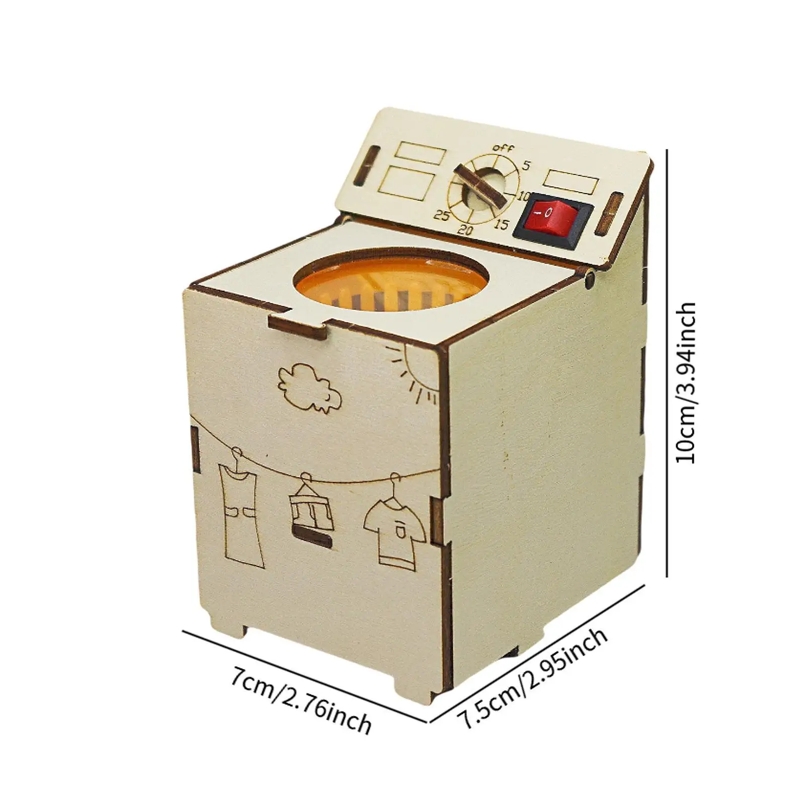 Washing Machine Building Kits Science Projects Experiment Kits Wood Washing Machine Toy for Development Toy