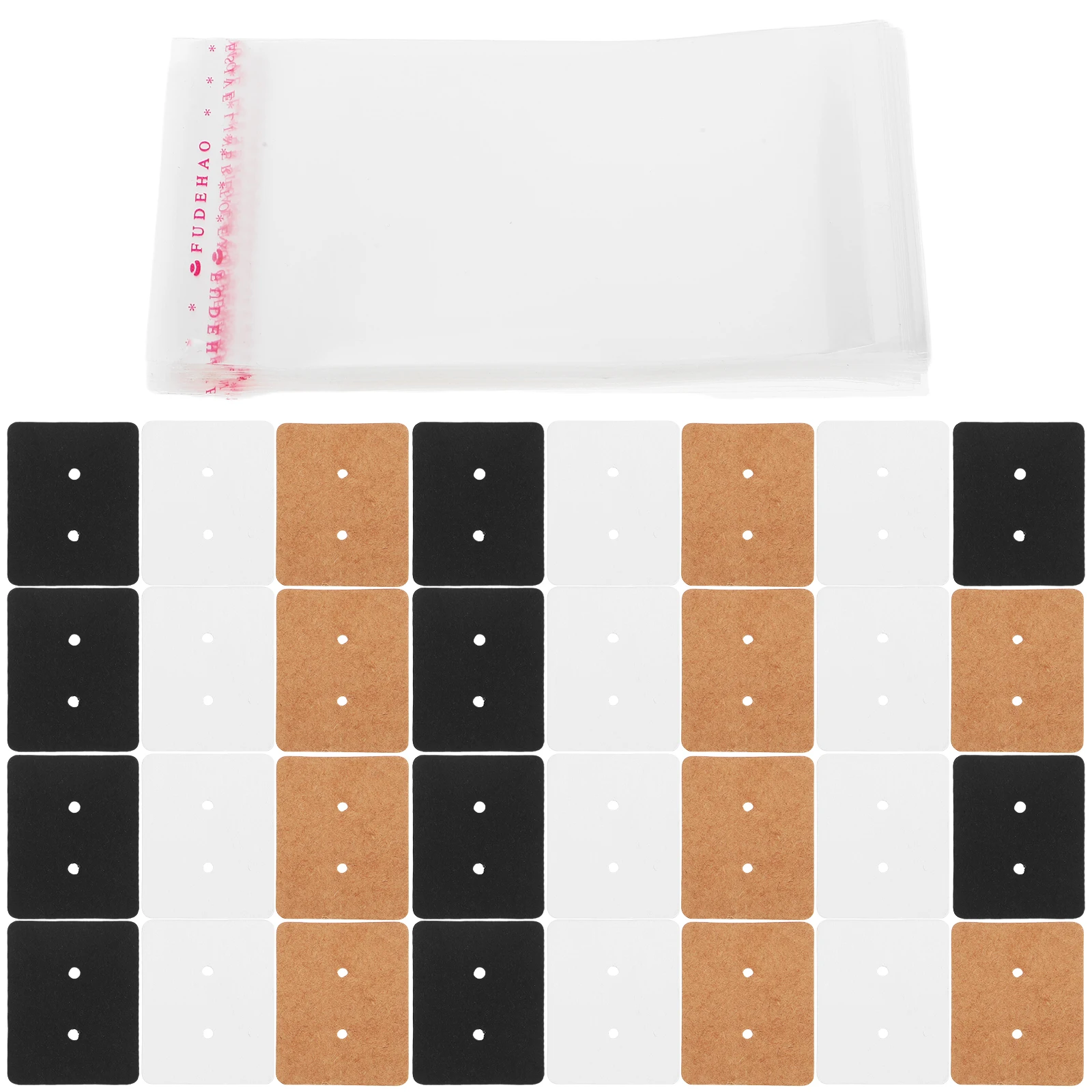 

300 Pcs Earring Cards Black White Kraft Paper Display Holder Stud Dangle Blank Card Reusable Lightweight Compact Modern