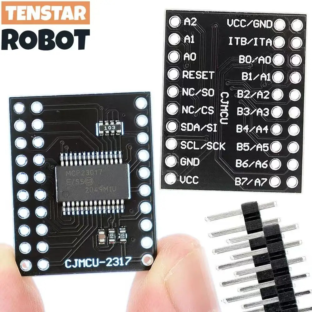 MCP23017 Serial Interface Module IIC I2C SPI Bidirectional 16-Bit I/O Expander Pins 10Mhz Serial Interface Module