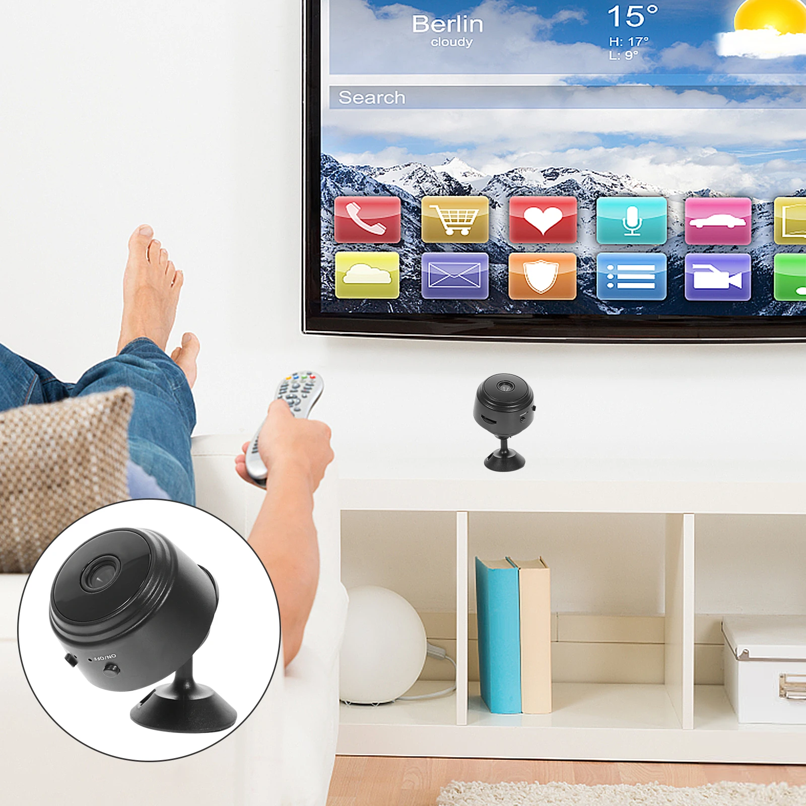 

1pc 1080P Mini Wireless Wifi Night Vision Security Camera Remote Monitoring Home Surveillance For Baby Pet Hunting Cam Black