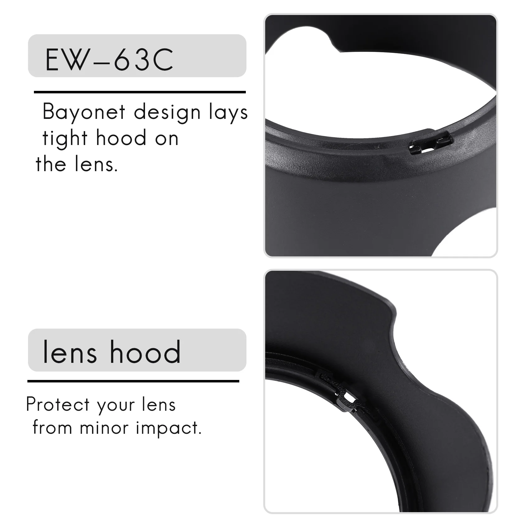 Osłona obiektywu obiektywu EW-63C EW63C do EF-S kanonicznego 18-55mm F / 3.5-5.6 jest STM