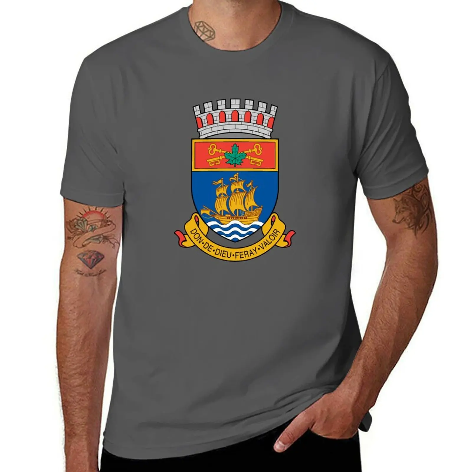 

Quebec City Coat of Arms T-Shirt t shirts for man pack white t shirts for man graphic vintage T-Shirt