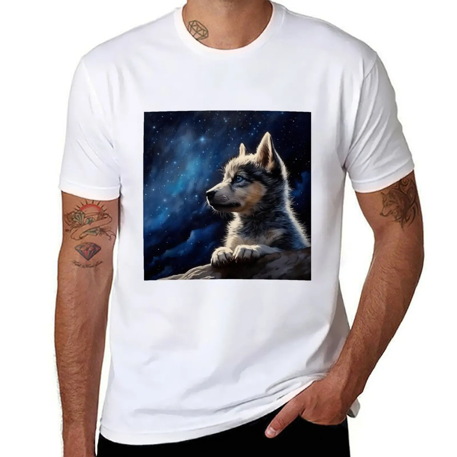 Wolfdog Puppy T-shirt sports fans cute tops hippie clothes t shirts for men graphic