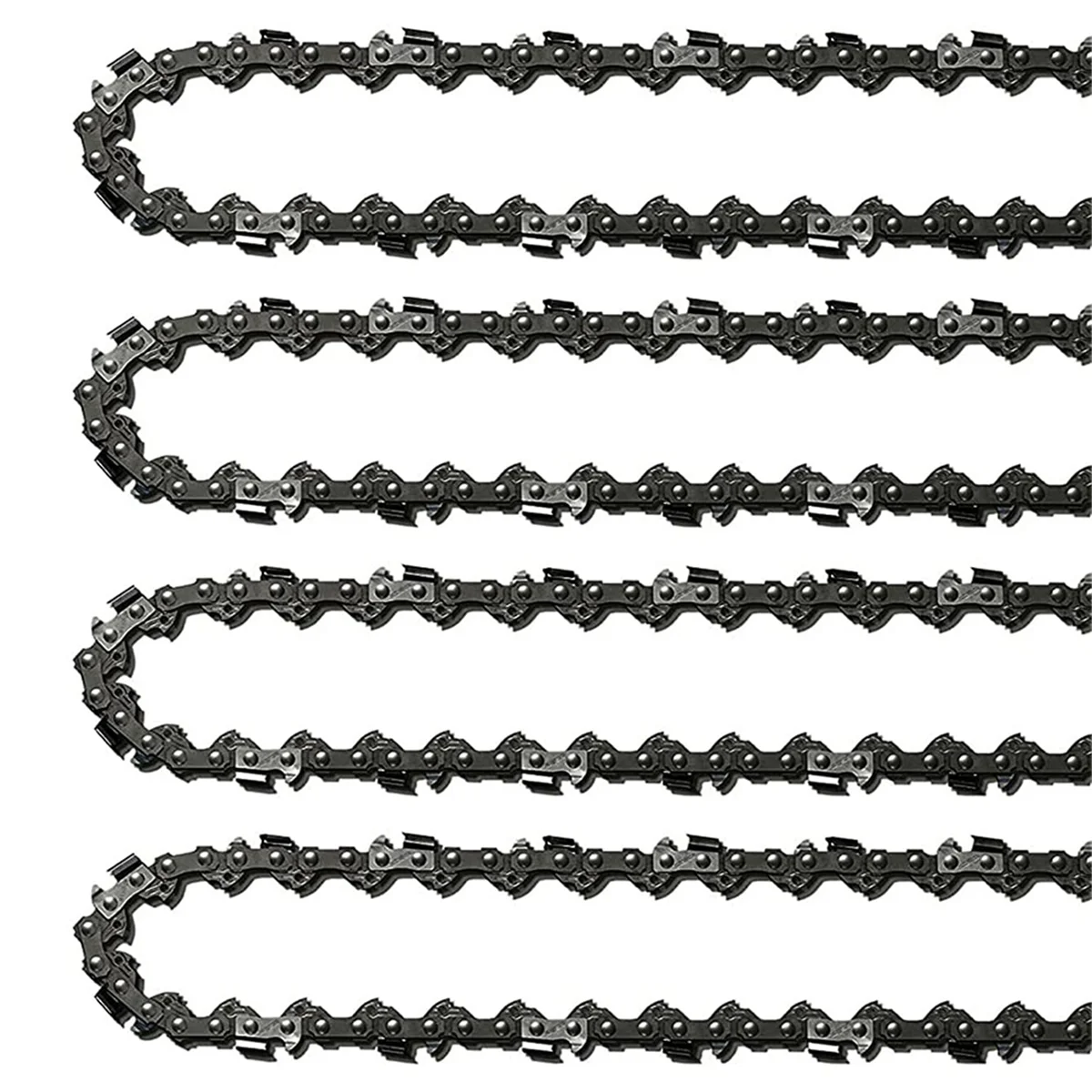 4Pcs 18Inch Chainsaw Chain 62 Drive Links 0.05In Gauge, 3/8In Pitch, 18In Replacement Chain Low-Kickback Chainsaw Chain