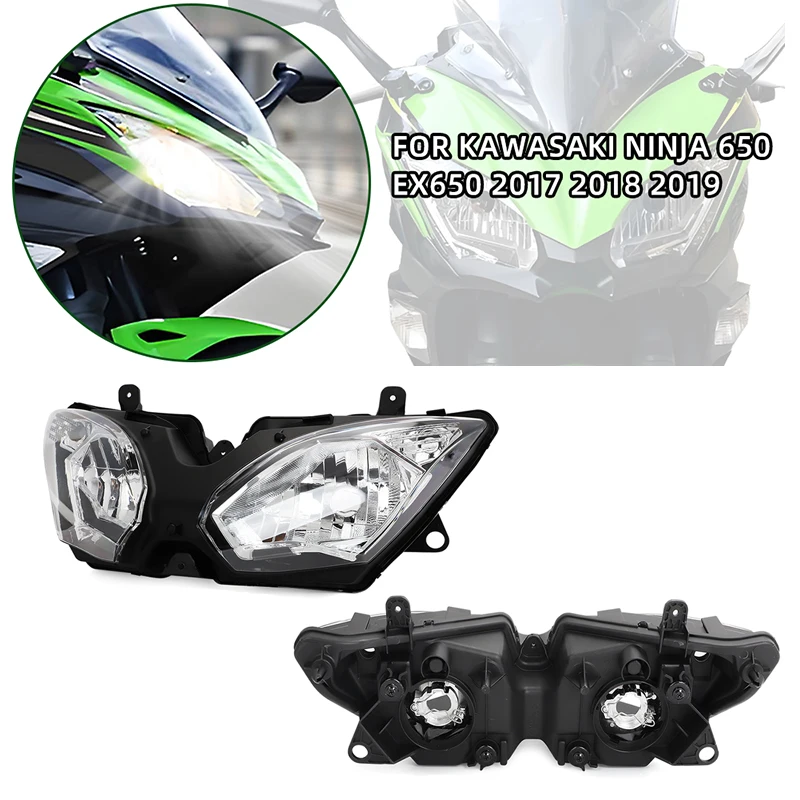 

Налобный фонарь для мотоцикла Kawasaki Ninja 650 EX650 2017 2018 2019, передняя светодиодная фара в сборе, аксессуары для замены