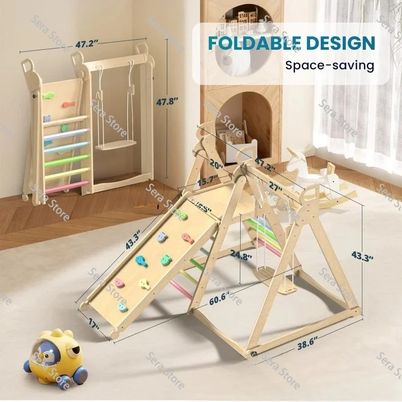 For Climbing Frame with Swing Slide Indoor Home Playground Foldable Slide Climbing Frame Accessories