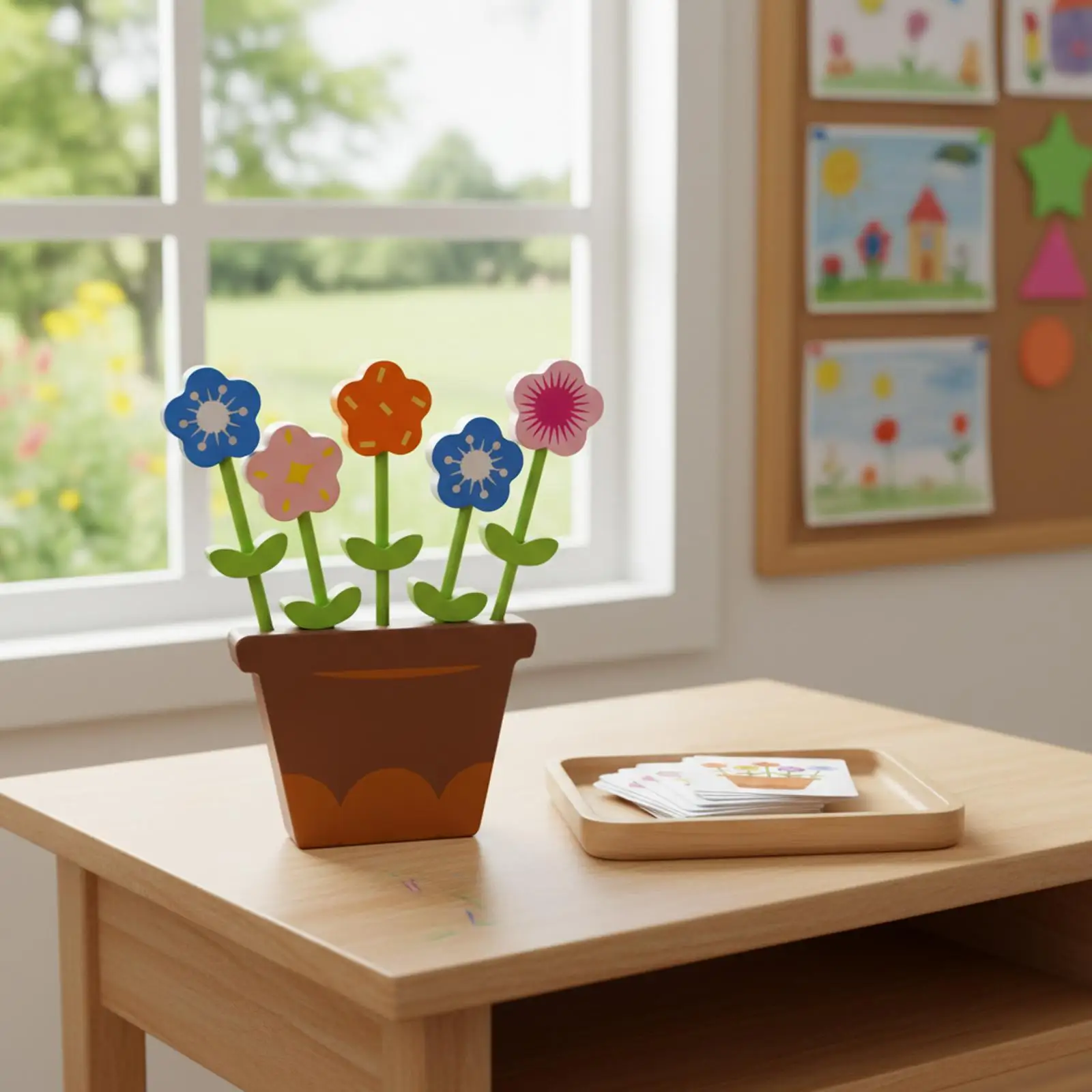 

Развивающие игрушки для малышей: Настольная игра-головоломка для развития навыков самостоятельности и распознавания, деревянные блоки-цветы для детей