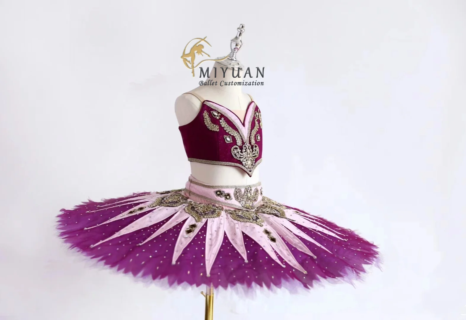 Ballet tutus tailored adult children women's purple performance contest dress 2024 new costumes