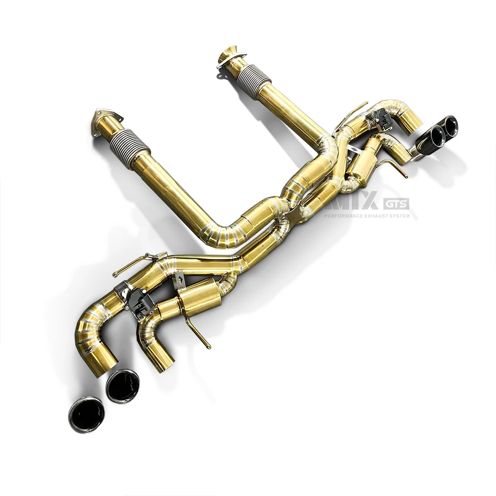 Escape Exhaust Silencers and Downpipes For Chevrolet Corvette C8 2019-2023 Original Equipment Manufacturer Performance Titanium