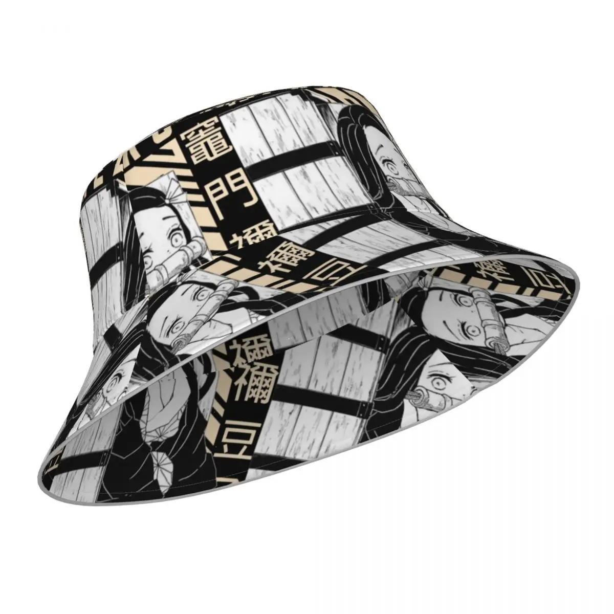 Nezuko Kamado Demon Slayer Bucket Hat Kimetsu no Yaiba Man Woman Beach Fisherman Hats Reversible Classic Reflective Sun Hat