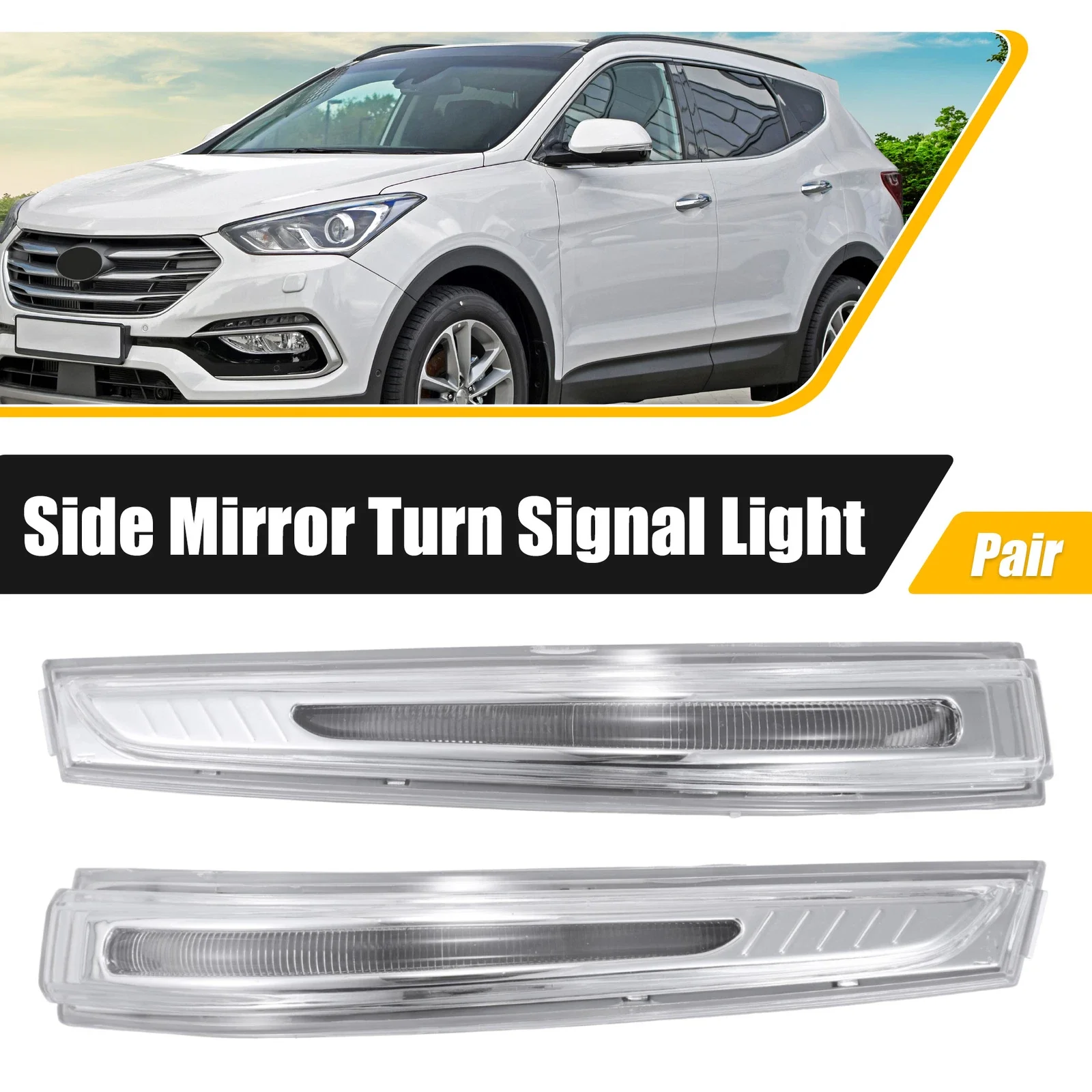 

Hyundai Santa Fe Light Plastic Side Mirror Turn Light Car Mirror Lamp Waterproof Left Right Mirror Cover