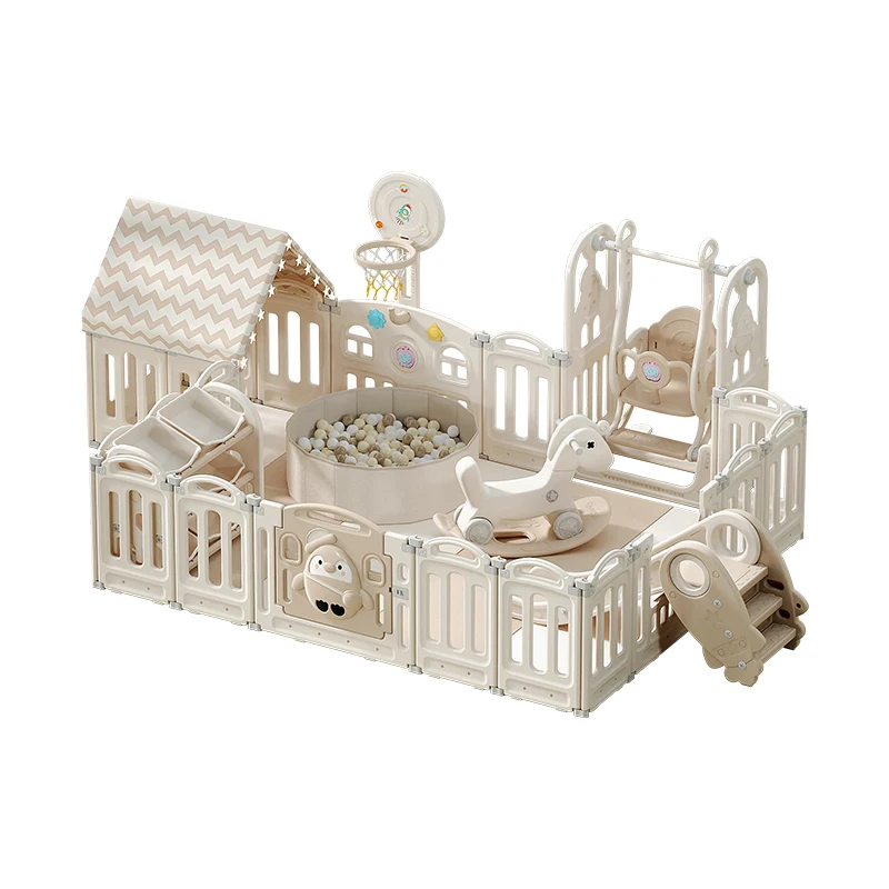 روضة أطفال داخلية حديثة ألعاب أرجوحة للأطفال سياج بلاستيكي ساحة لعب ملعب قابلة للطي للأطفال الصغار للاستخدام المدرسي