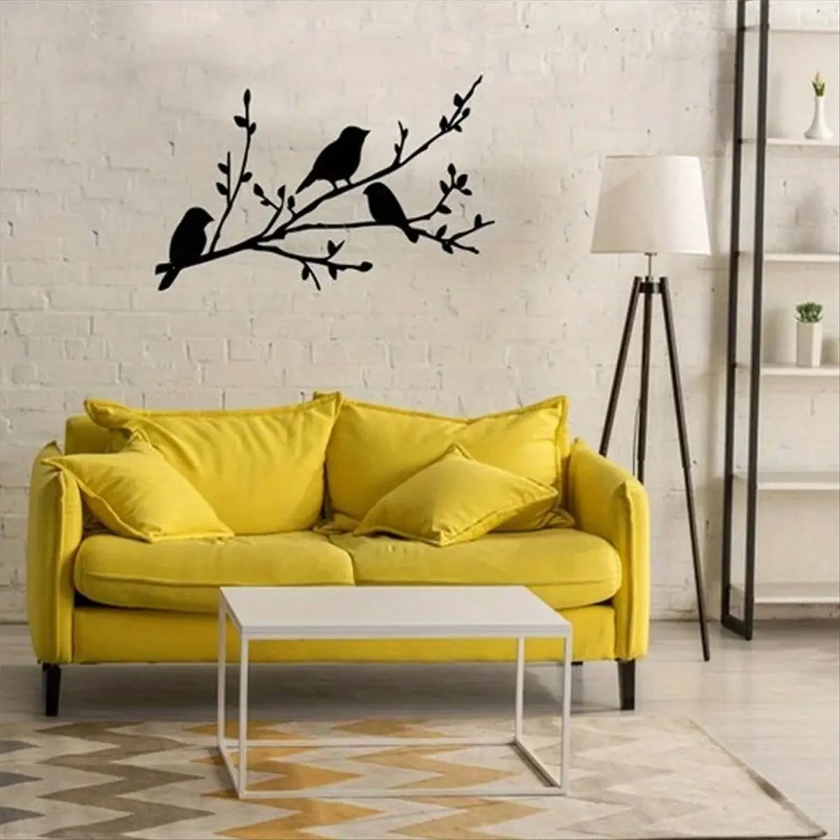 AA83 Bird on A Branch Metal Wall Art Housewarming Gift Rustic Bird Tree Wall Decor Handcrafted Iron Bird Metal Wall Sign