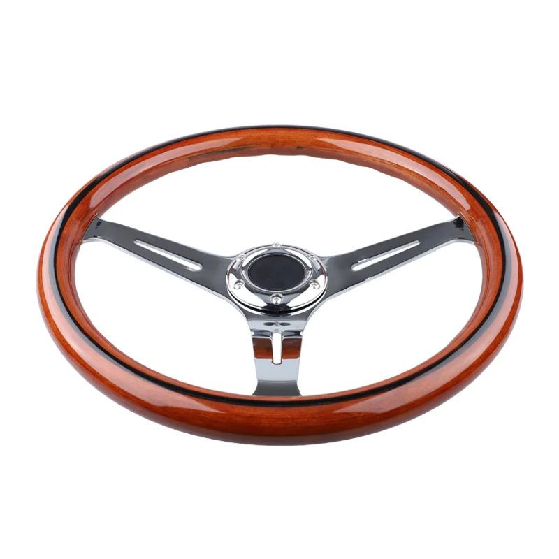 15inch 380mm Universal Retro Car Wood Film Steering Wheel Classic Vintage Wooden Sports Steering Wheel