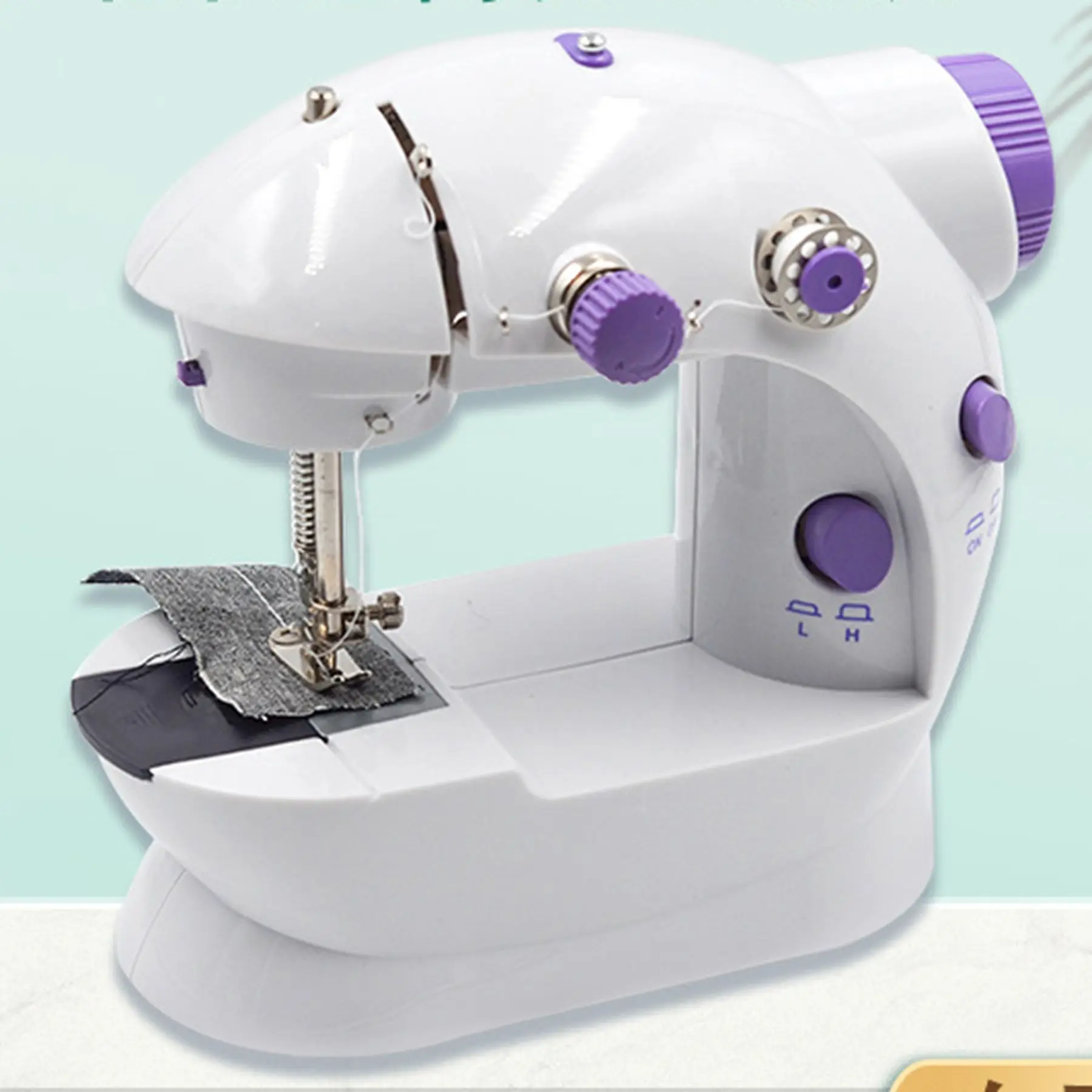 가정용 미니 전기 재봉틀 202 소형 데스크탑 재봉틀 휴대용 DIY 더블 전기 재봉틀