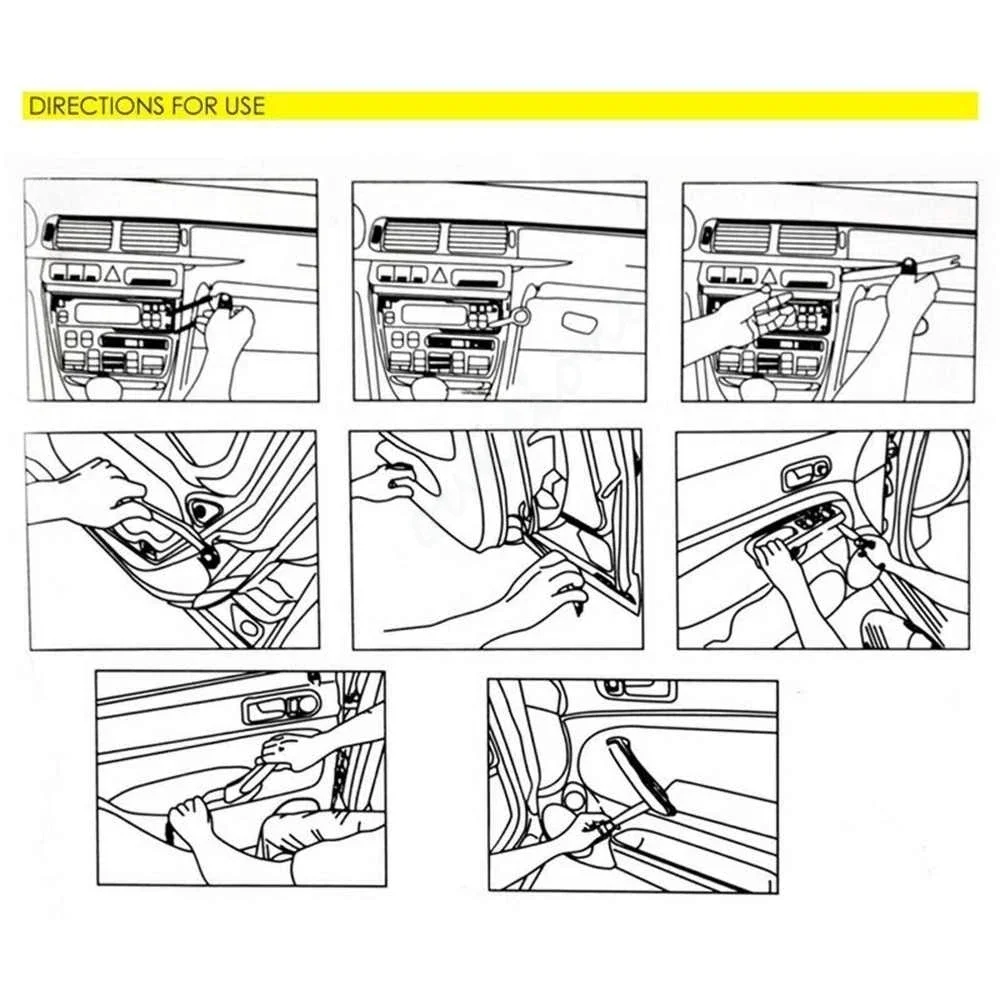 1PC Universal Portable Auto Car Radio Panel Removal Hand Tool Interior Dash Audio Install Accessories Repair Plastic Tool Yellow