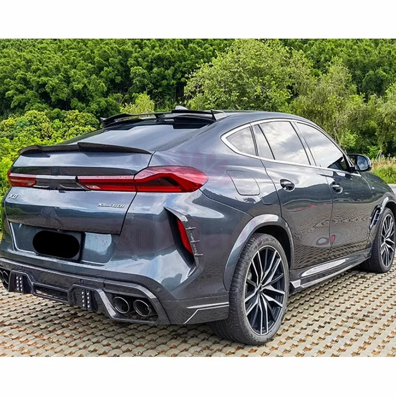 طقم هيكل ناشر خلفي من ألياف الكربون عالية الجودة F96 X6M LD لسيارات BMW X6M F96 شفة خلفية للشفة الخلفية