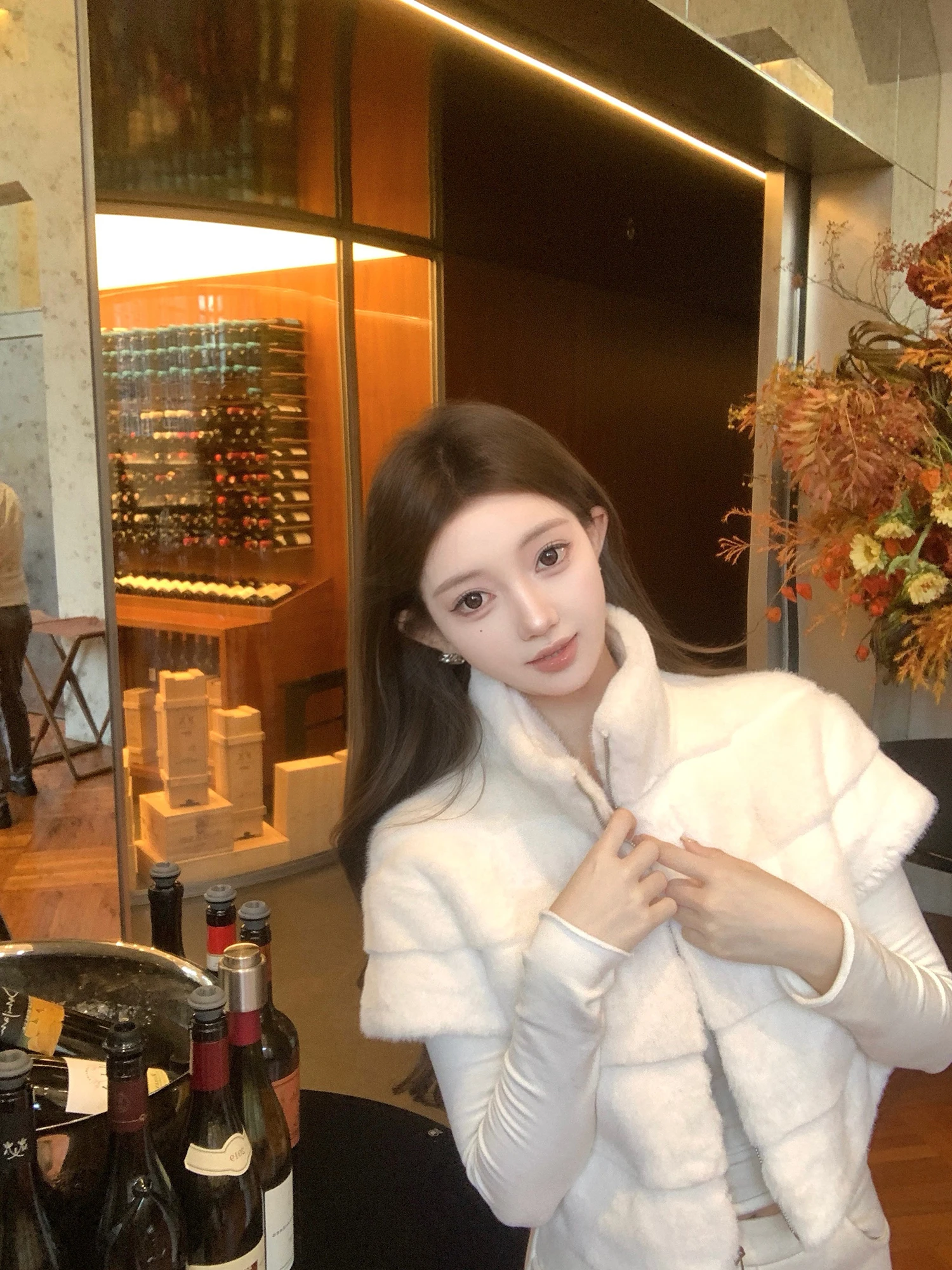 

Куртка-пальто Kubiliv с воротником-стойкой из искусственного меха, белая, женская, корейская версия, с экологичным наполнителем