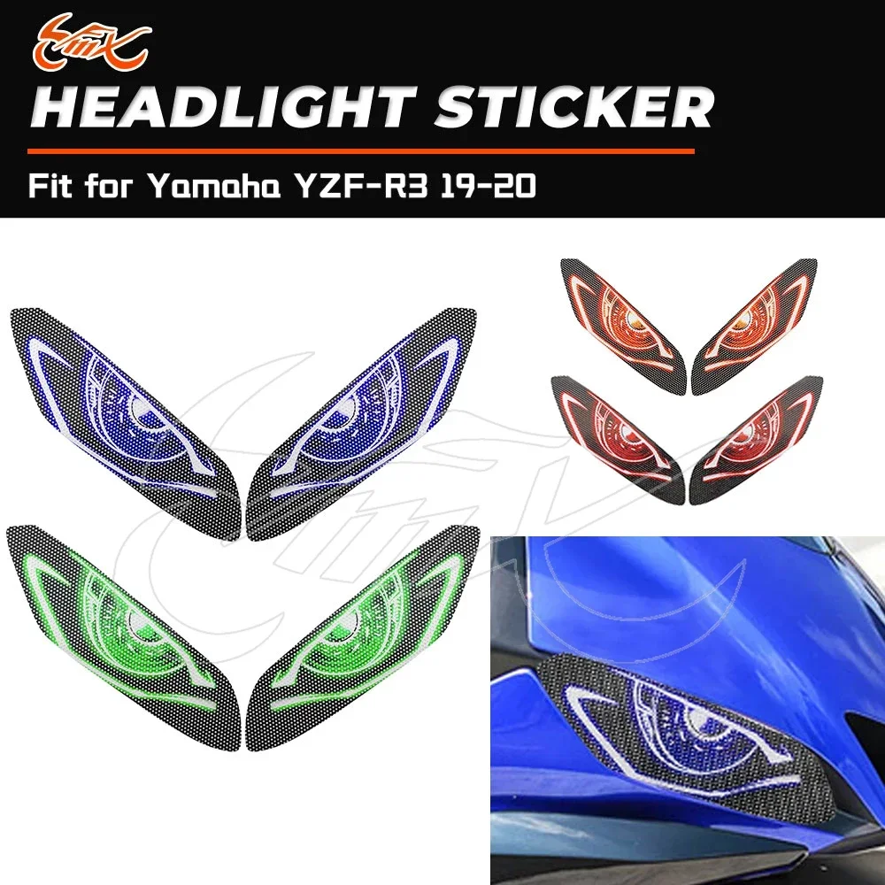 

Наклейка для украшения фар мотоцикла, защитная наклейка для головы, наклейки для глаз, подходят для YAMAHA YZF R3 YZFR3 2019 2020
