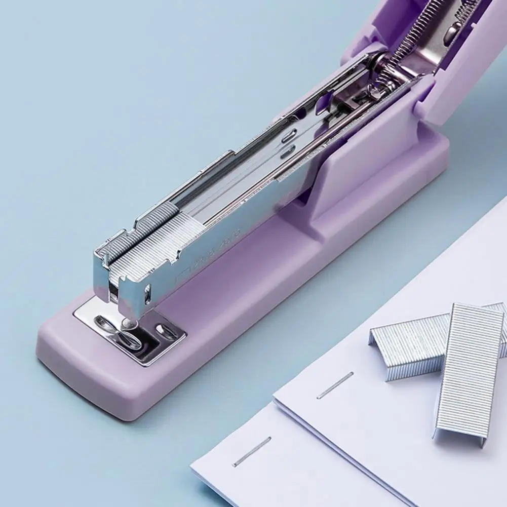 Small Stapler Anti-slip Efficient Labor-saving Macaron Color Student Stapling Tool Office Supplies