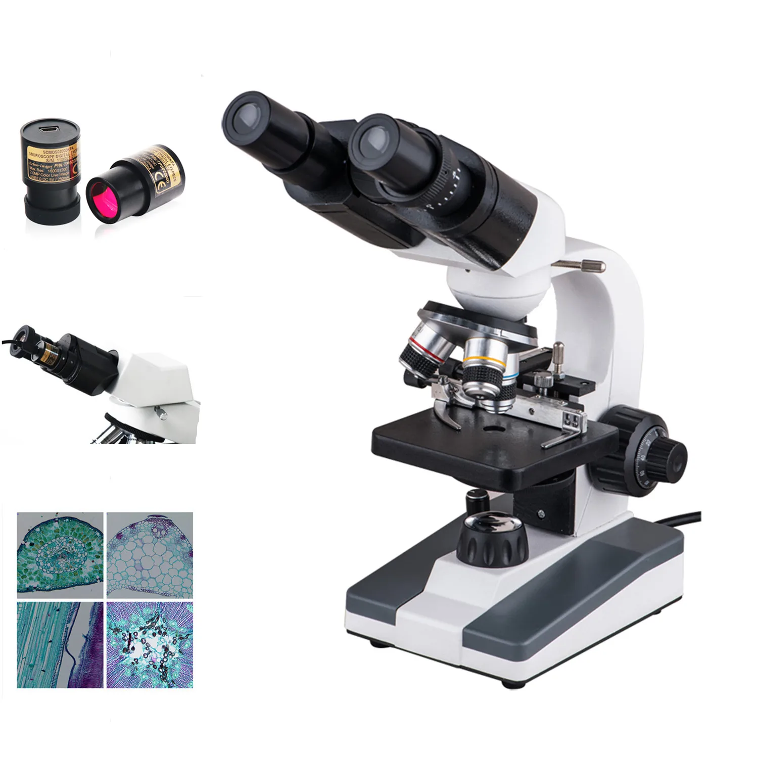 XP902 40X-640X Binocular Biological Microscopes with 5mp Eyepiece Digital Cameras