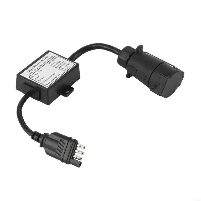 American 4 Pin to European 7 Pin Trailer Adapter for Brake&Taillight Separation