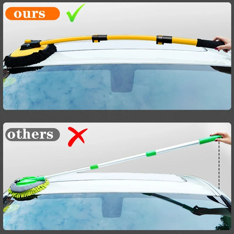 Car Cleaning Brush Car Cleaning Tools Telescoping Long Handle Cleaning Mop Chenille Broom Car Washing Accessories