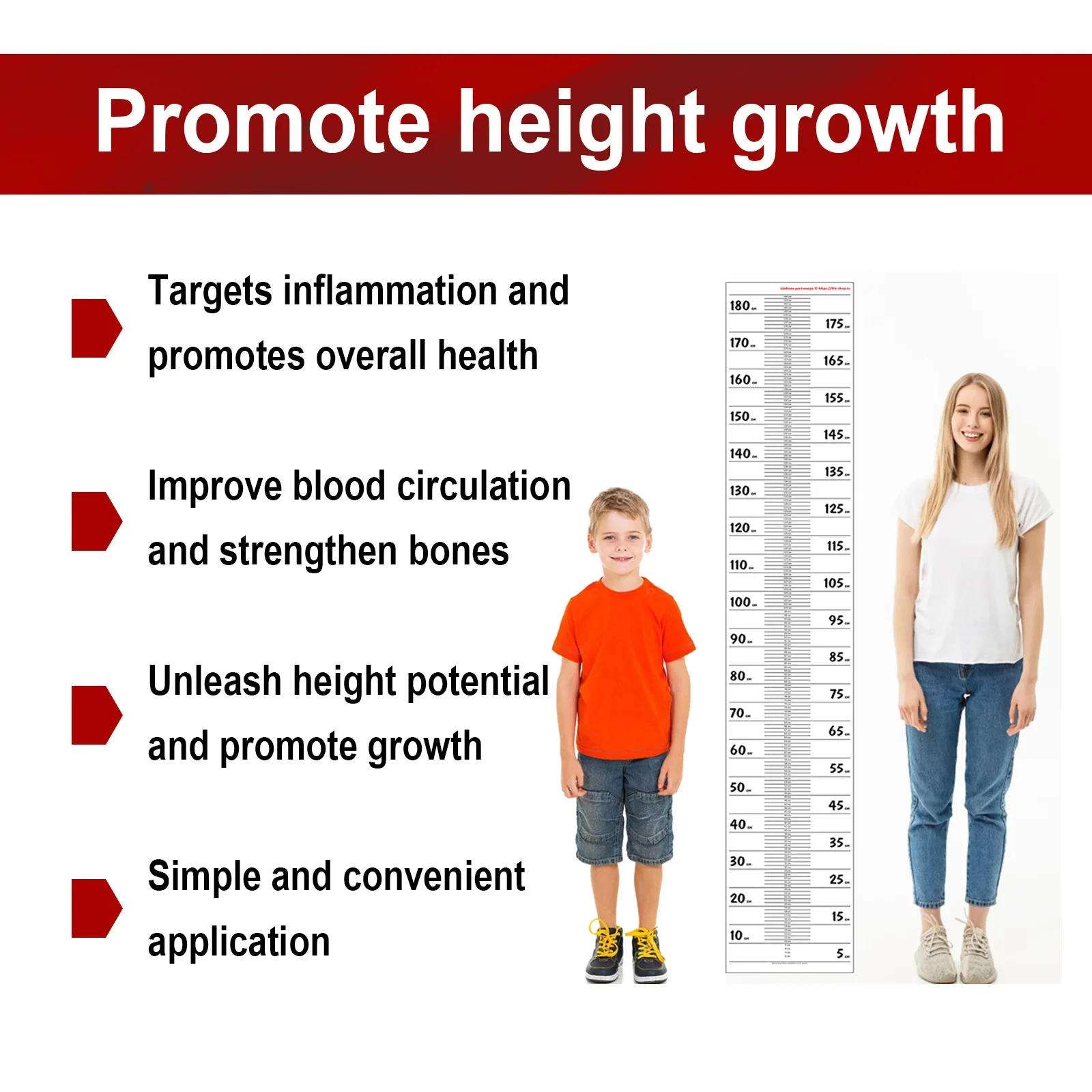 Height Growth Foot Patches Hormone Enhancer Plaster Grow Taller Bone Strength Supplements Calcium Vitamin D for Adult and Teen