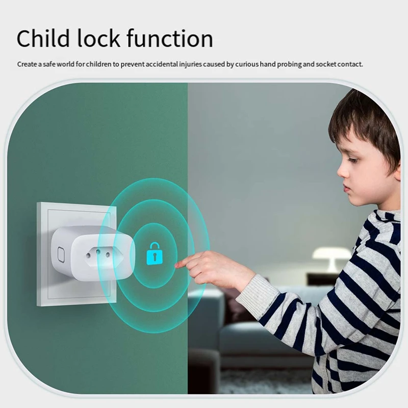 FFYY-16A умная вилка Tuya, бразильская версия, розетка для мониторинга электроэнергии, огнестойкая поддержка для управления смарт-приложением, вилка BR