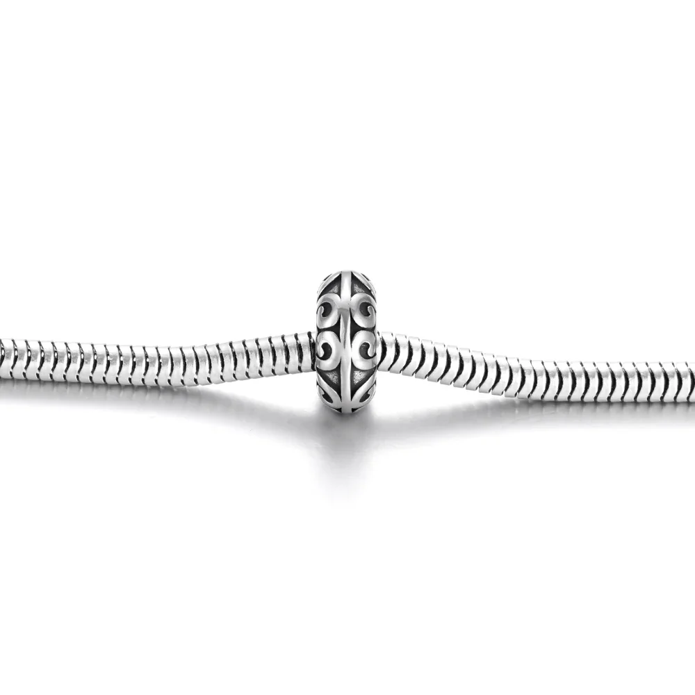 Stainless Steel Beads Dumn 5mm Hole Metal European Spacer Bead Supplies DIY Jewelry Findings Handmade Bracelet Accessories