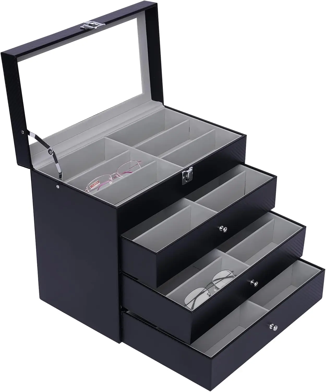 

24 Slots Sunglasses Organizer Case Box for Women Man, Glasses Display Storage Case Box, Multiple Sunglass EyeglassStorage