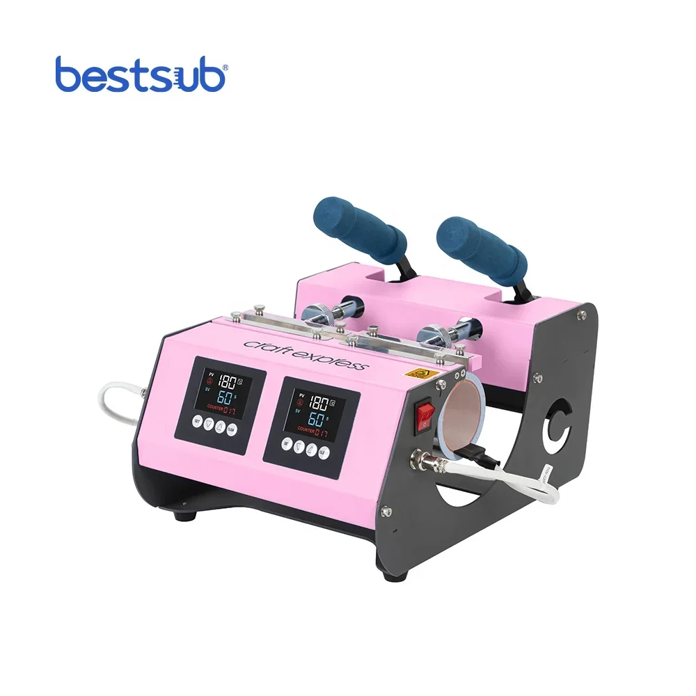 BestSub Wholesale Transfer Tumbler Machine Sublimation Digital Heat Press Machine Printing Two Station Mug Press