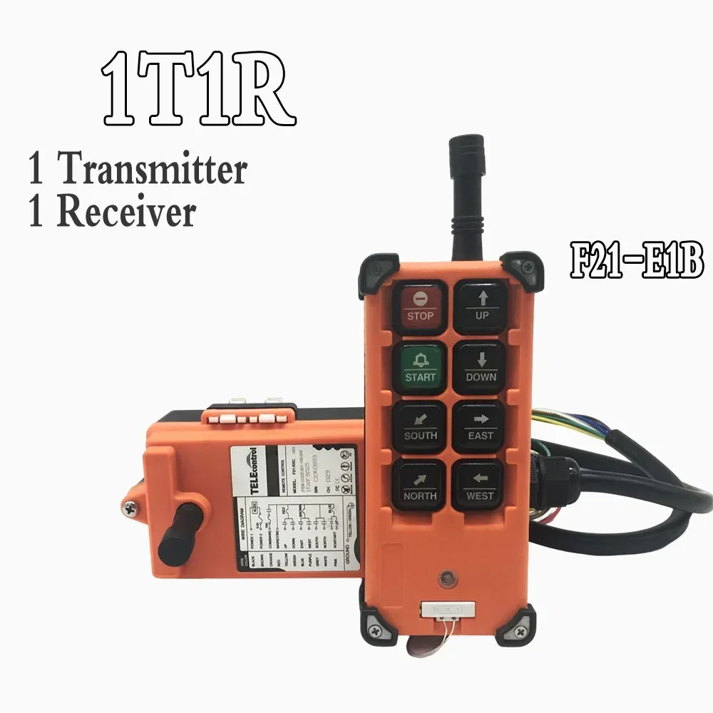 Telecontrol Radio Wireless Industrial Remote Control F21-E1B 36V/220V/380V 1/2 Transmitters 1 Receiver for Hoist Crane Lift