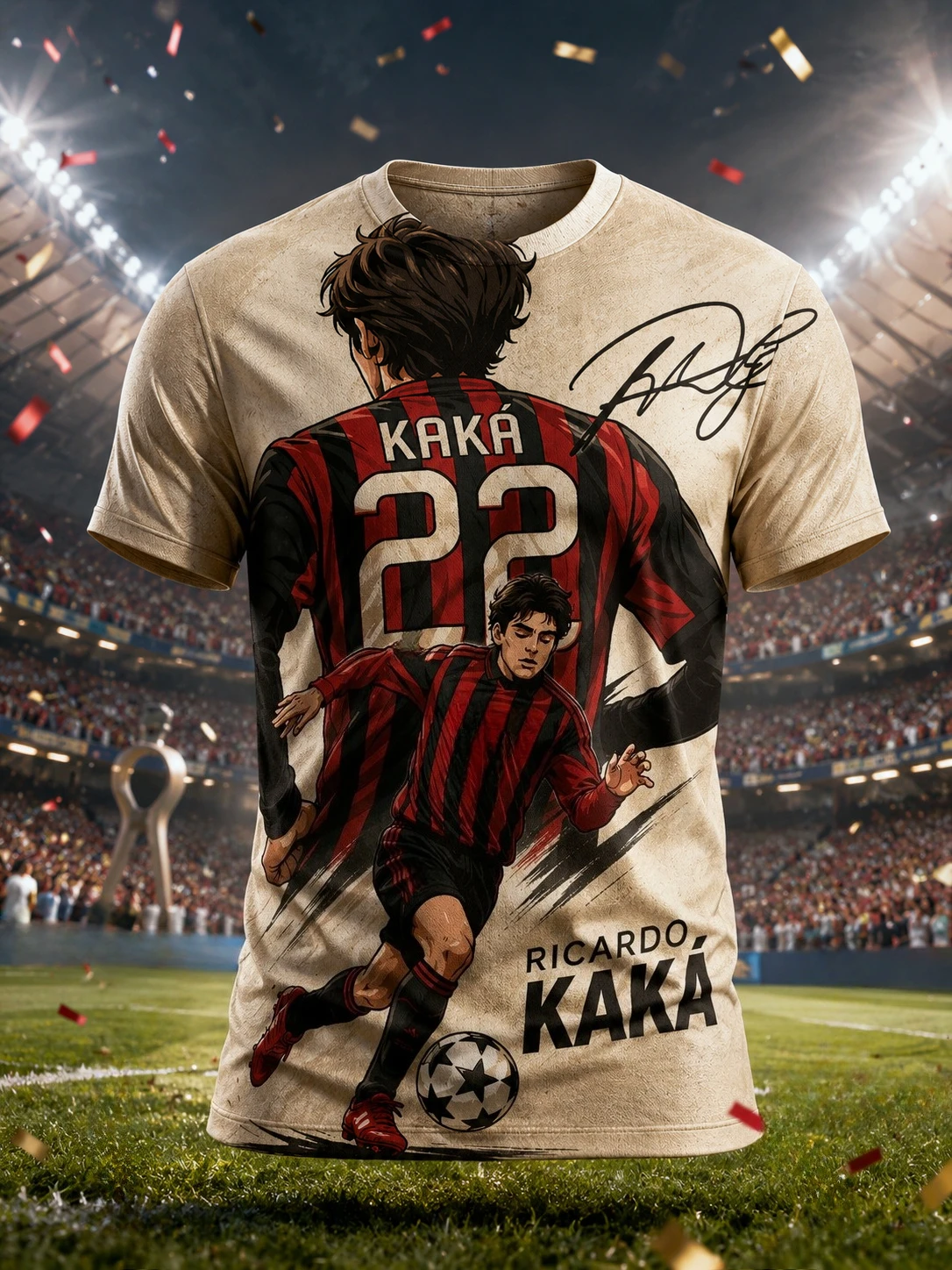 La Última Camiseta de Homenaje a Ricardo Kaka, Estilo Retro San Siro, para Hombre y Mujer, 2026, Impresión 3D, Informal, para Familias