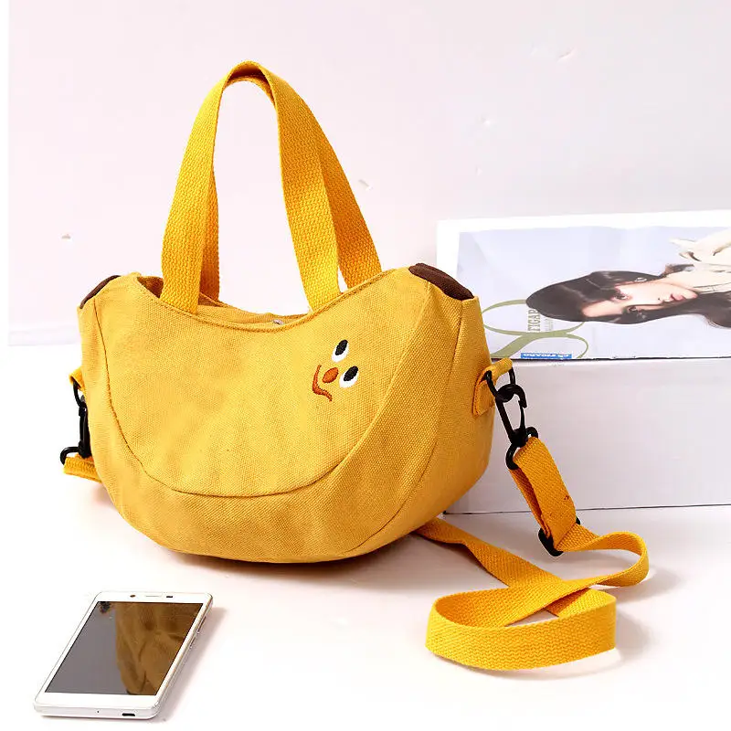 1pcs New Cartoon Canvas Crossbody Storage Cute Fruit Shoulder Bag