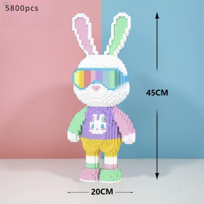 Candy Rabbit Society Rabbit Building Blocks Adult High Difficulty Assembly Puzzle Boys and Girls Toy Birthday Gift