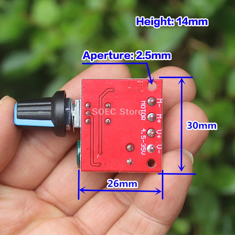 Mini PWM DC Motor Speed Controller Module 5V-35V Verstelbare Regulator Controle Gouverneur Schakelaar
