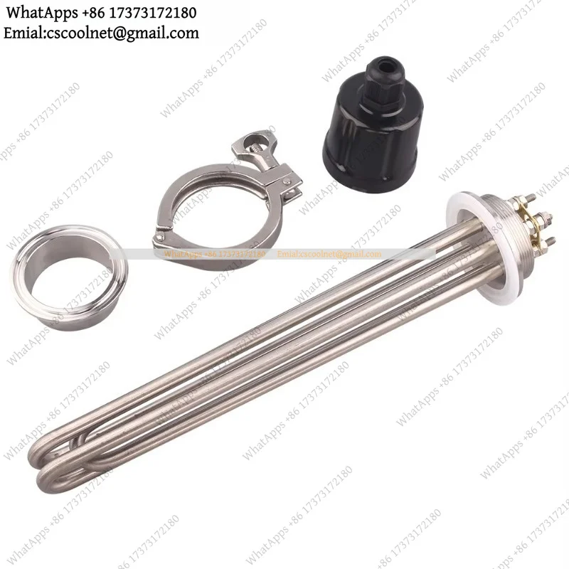 JS03 DERNORD 2 Inch Tri-Clamp Brewing Heating Element SUS304 3/4.5/6/9/12kw Immersion Water Tubular Electric Heater 220V 380V