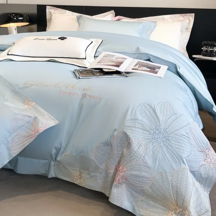 

Customizable light luxury 180 long-staple cotton pure cotton four-piece set