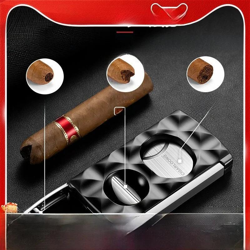 

CIGARLOONG Stainless Steel V-Notch Cigar Scissors Multi-Function Four-In-One Portable Cigar Cutter And Punch