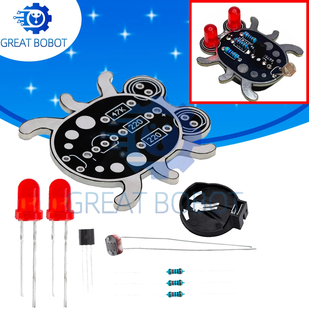 Light Controlled LED Lamp Welding DIY Kit, Electronic Components Soldering Kit for Maker Learning