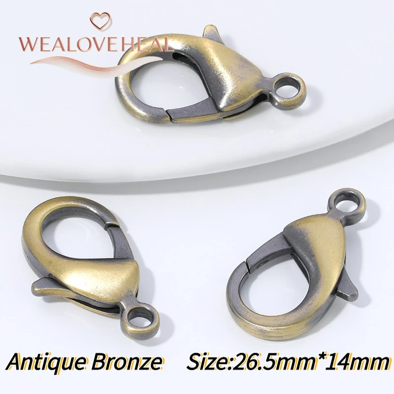 armband verschluss，22mm 26,5mm Vintage Antik-Bronze Messingbeschichtete Karabinerverschlüsse Haken DIY Schmuckzubehör für Armband- und Halsketten-Herstellung – Detail 21