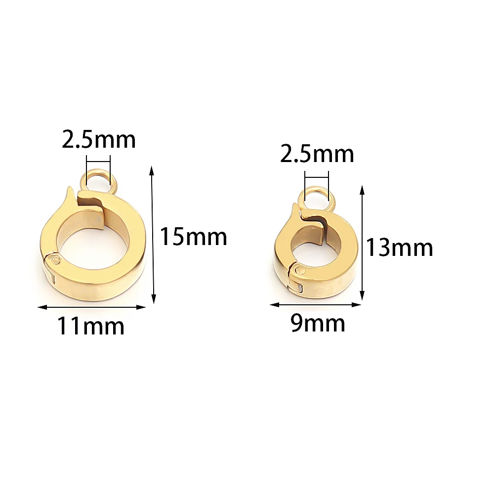 Stainless Steel Necklace Clasp Round Versatile Connection Buckles for Bracelet Earring Pendants Hooks Jewelry Making Supplies