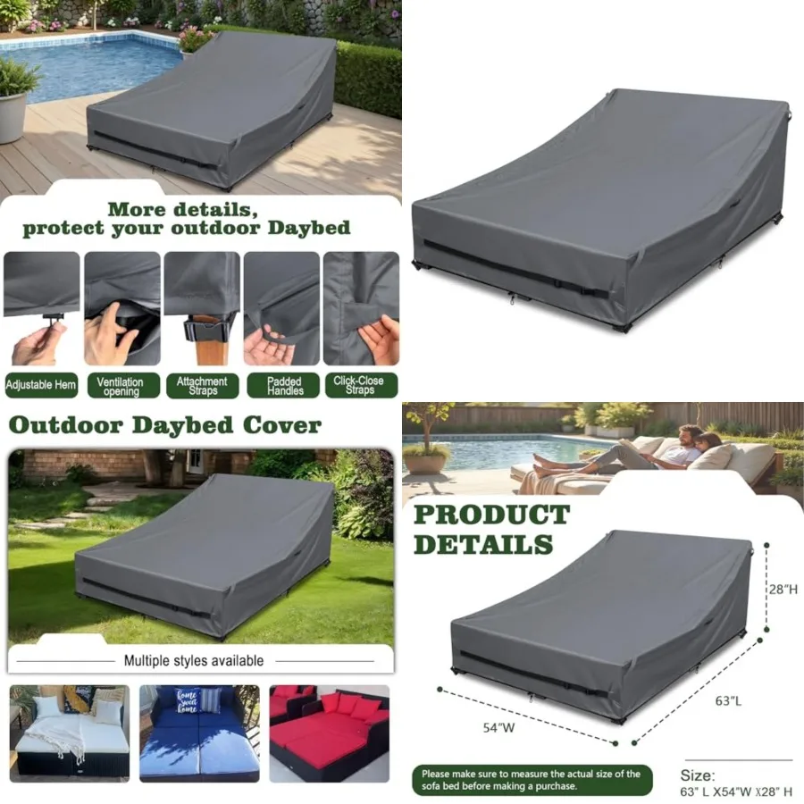 

Rattan Heavy Duty 600D Weather-Resistant Waterproof Patio Furniture Sofa 63"L x 54"W x 28"H UV Resistant Anti-Fade Material, Pa