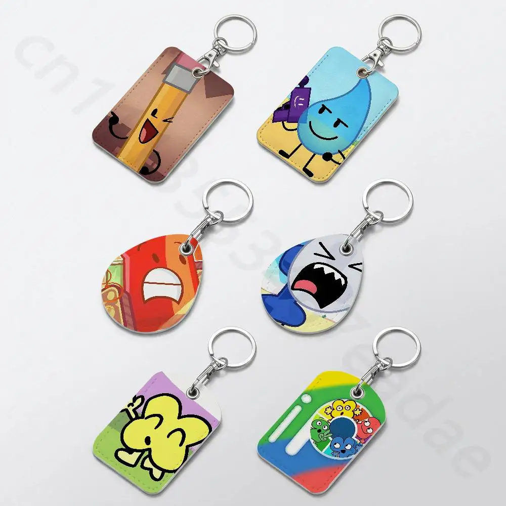 B-Battle for Dream I-Island BFDI Holder Keychain For Bank Business Work Card Holder Student Card Protective Case Bus Card